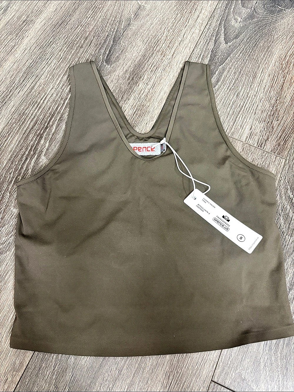 Spence Cosmic Racer Tank Racer Tank in Brown NWT